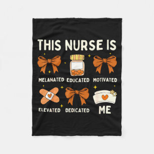 Black history month african american nurse for fleece blanket