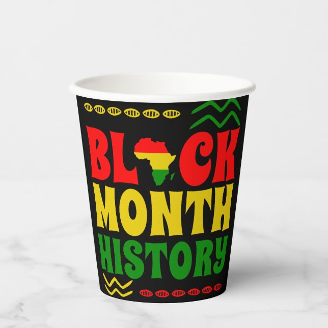 Black History Month, African american Paper Cups (Front)