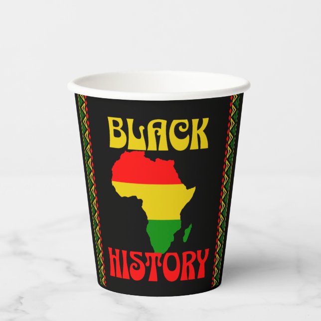 Black History Month, African american  Paper Cups (Front)
