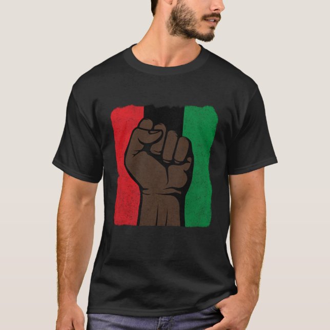 Black History Month  African American Pride Fist T-Shirt (Front)