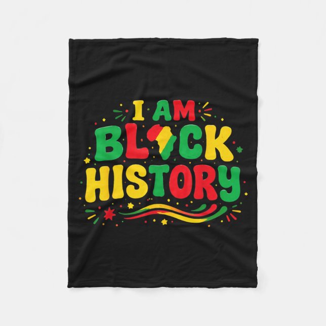 Black History Month African American Pride Fleece Blanket (Front)