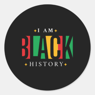 Black History Month African American Pride Melanin Classic Round Sticker