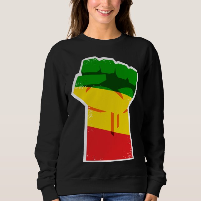 Black History Month African American Protest Fist  Sweatshirt (Front)
