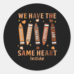 Black History Month African American Same Heart Me Classic Round Sticker