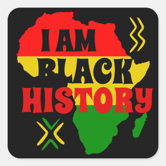 Black History Month, African american  Square Sticker (Front)