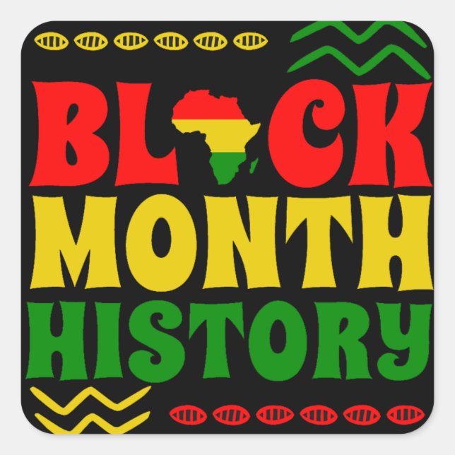 Black History Month, African american Square Sticker (Front)