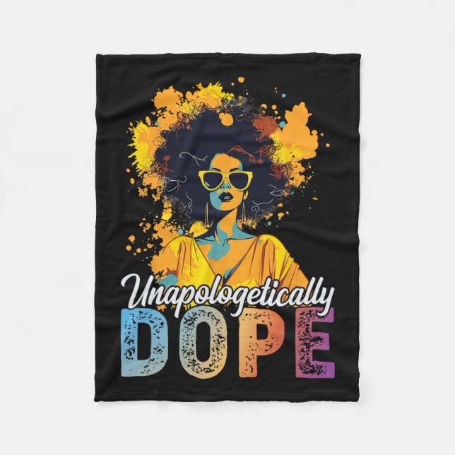 Black History Month African American Unapologetica Fleece Blanket (Front)