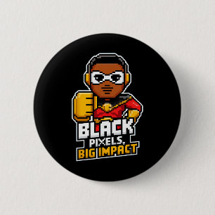 Black History Month African Black Afro Boy Video G 6 Cm Round Badge