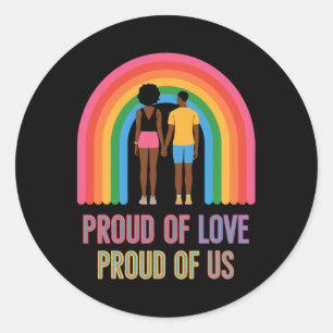 Black History Month African Black Proud Couple Afr Classic Round Sticker