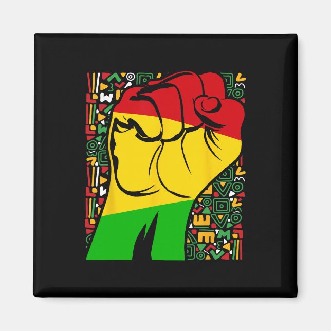 Black History Month African Fist Powerful  Magnet (Front)