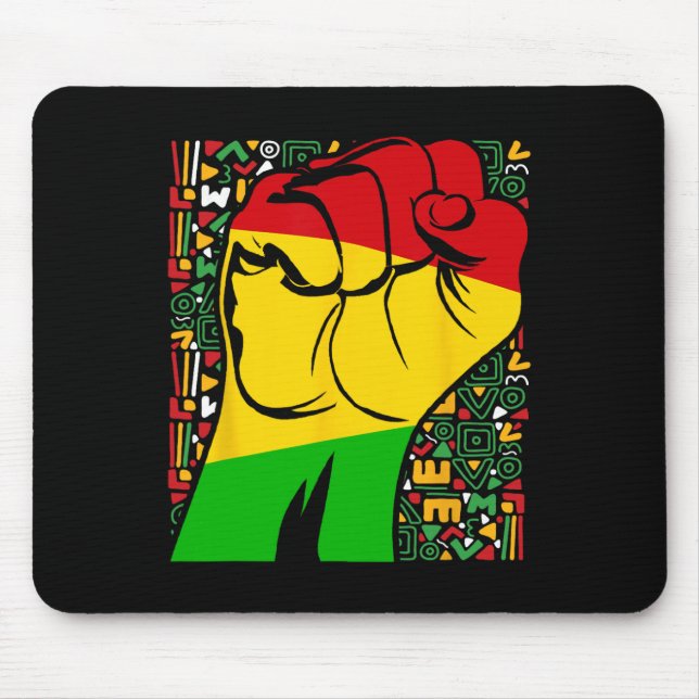 Black History Month African Fist Powerful  Mouse Pad (Front)