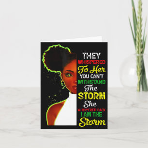 Black History Month African Girl Woman Afro I Am T Card