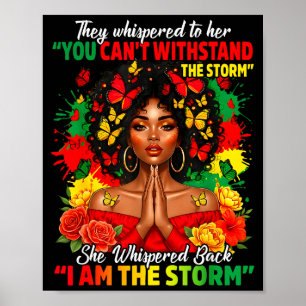 Black History Month African Girl Woman Afro I Am T Poster