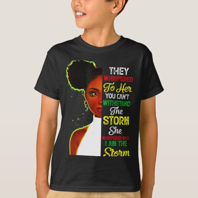 Black History Month African Girl Woman Afro I Am T T-Shirt (Front)