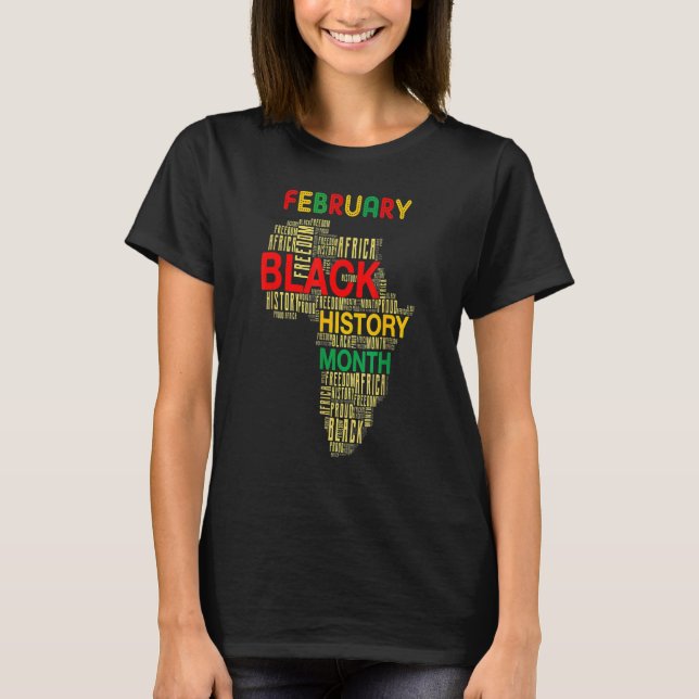 Black History Month African Map Africa Roots Pride T-Shirt (Front)
