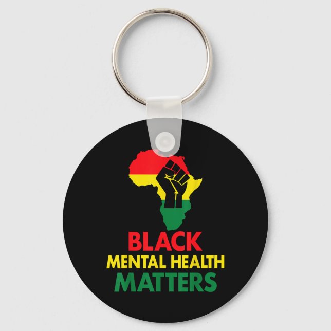 Black History Month African Map Black Mental Key Ring (Front)