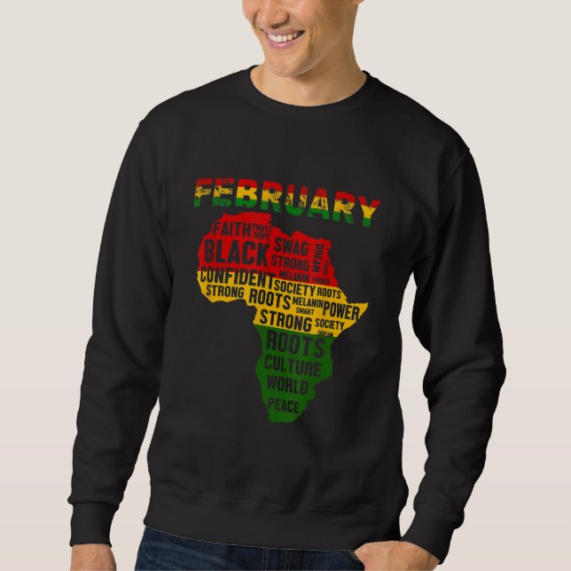 Black History Month African Map Colours Sweatshirt (Front)