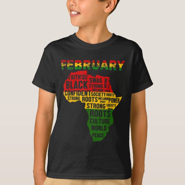 Black History Month  African Map Colours T-Shirt (Front)