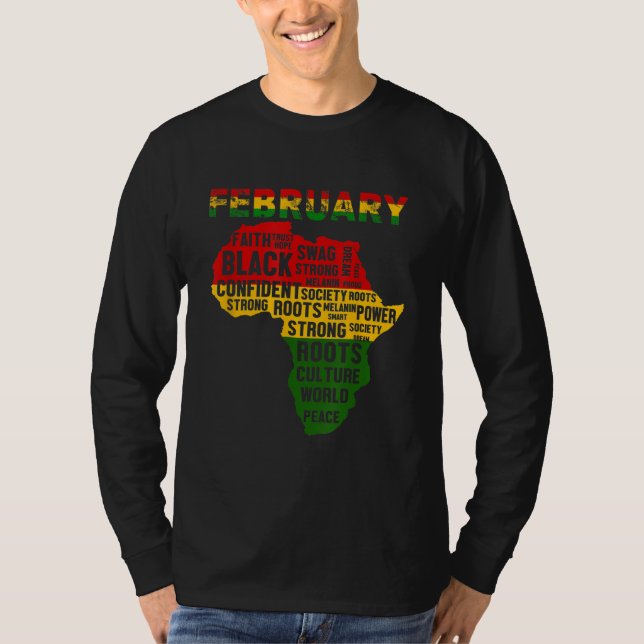 Black History Month African Map Colours T-Shirt (Front)
