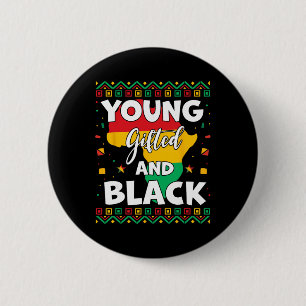 Black History Month African Maps Young Gifted And  6 Cm Round Badge