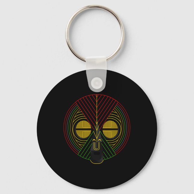 Black History Month African Mask  Key Ring (Front)