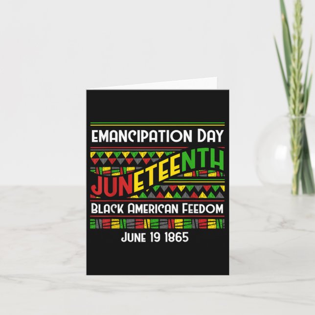 Black History Month African Pride Independence Afr Card (Front)