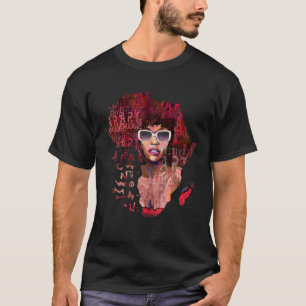 Black History Month African Woman Afro Black Melan T-Shirt