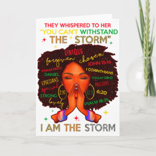 Black History Month African Woman Afro I Am The St Card