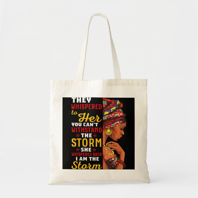 Black History Month African Woman Afro I Am The St Tote Bag (Front)