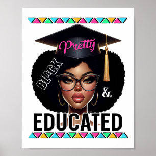 Black History Month African Woman Pretty Black And Poster