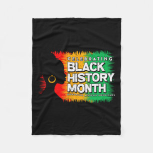 Black History Month Afro African American Juneteen Fleece Blanket