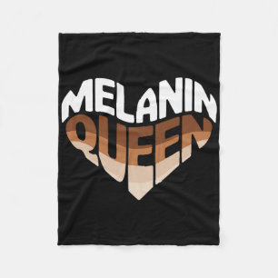 Black History Month Afro African American Melanin  Fleece Blanket