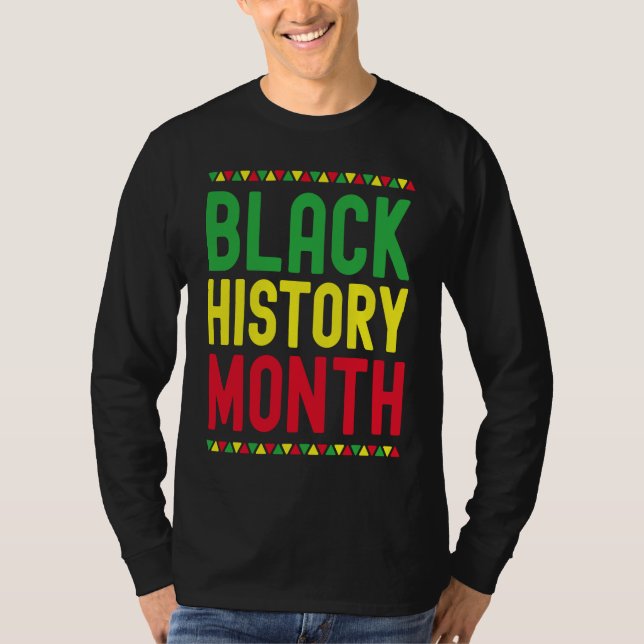 Black History Month Afro African Pride Celebration T-Shirt (Front)