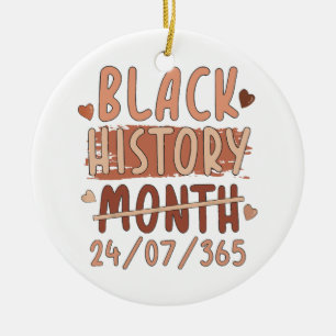 Black History Month Afro Melanin Black Women Afro  Ceramic Tree Decoration