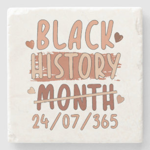 Black History Month Afro Melanin Black Women Afro Stone Coaster