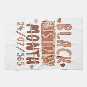 Black History Month Afro Melanin Black Women Afro  Tea Towel