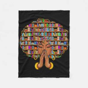 Black History Month Afro Women Girls Book Lover Li Fleece Blanket