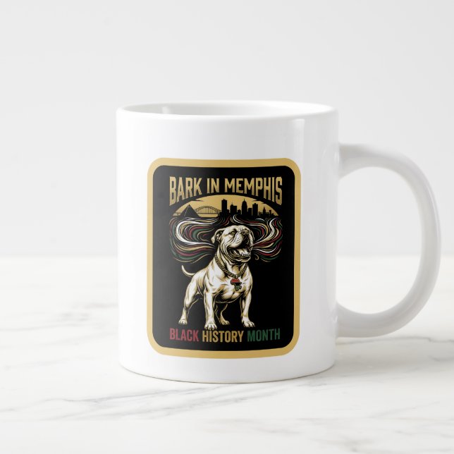Black History Month American Bulldog Cultural Art Large Coffee Mug (Right)