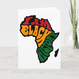 Black History Month Apparel Africa Map Kente Cloth Card