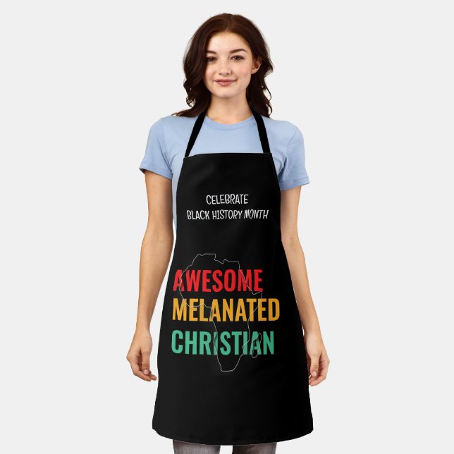 Black History Month Awesome Melanated Christian Apron (Worn)