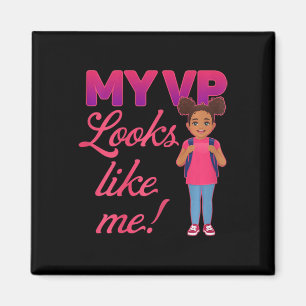 Black History Month-back Girl Toodlers My Vp Looks Magnet