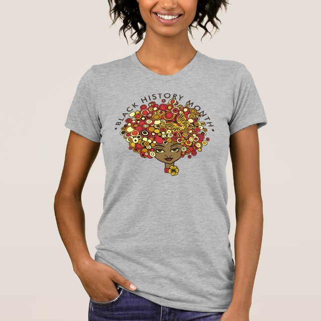 Black History Month, beautiful woman retro T-Shirt (Front)