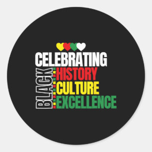 Black History Month Believe Achieve Succeed Africa Classic Round Sticker