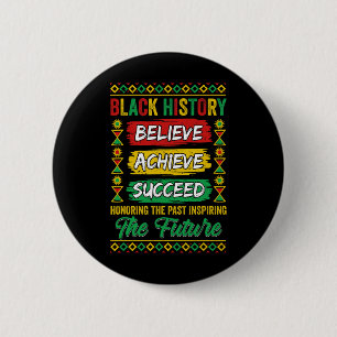 Black History Month Believe Achieve Succeed Melani 6 Cm Round Badge