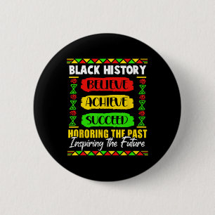 Black History Month Believe Achieve Succeed Melani 6 Cm Round Badge