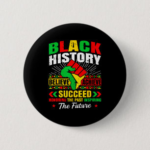 Black History Month Believe Achieve Succeed Melani 6 Cm Round Badge