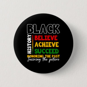 Black History Month Believe Achieve Succeed Melani 6 Cm Round Badge