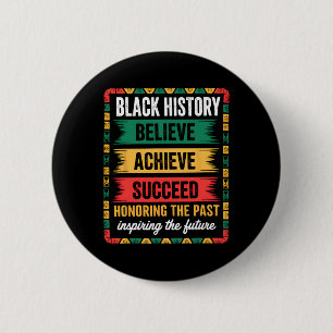 Black History Month Believe Achieve Succeed Melani 6 Cm Round Badge