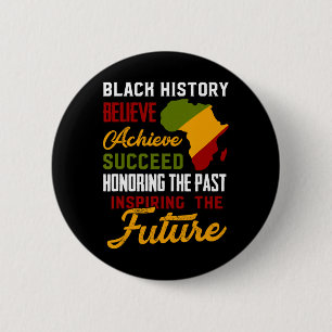 Black History Month Believe Achieve Succeed Melani 6 Cm Round Badge