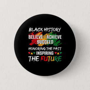 Black History Month Believe Achieve Succeed Melani 6 Cm Round Badge